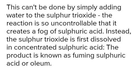 write the chemical reactions representing the formation of sulphurous ...