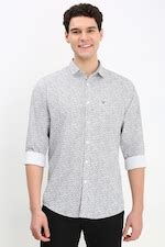 Buy Men Grey Slim Fit Print Full Sleeves Casual Shirts Online ...