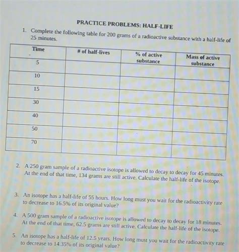 Image result for Solving Half-Life Problems