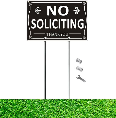 Amazon.com : 7 x 3 Inch Self Adhesive No Soliciting Sign for House AND ...