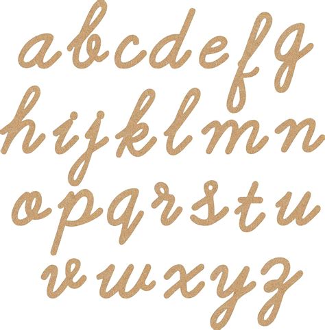 Cryo Craft Wood Plain laser cut cursive alphabets/letters, Beige, Brown ...