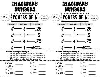 Image result for Imaginary Numbers Chart Powers