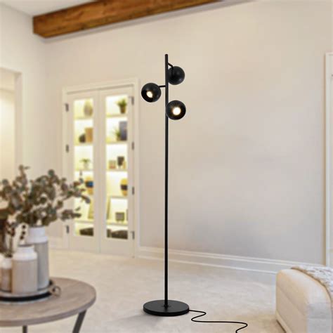 George Oliver 3 - Light 71'' Modern Black Floor Lamp with Control ...