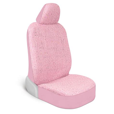 Carbella Sequin Tweed Bling Car Seat Cover for Women, 1 Piece Pink Seat Cover for Cars with ...
