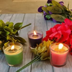 Pure Source India Glass Votive Candle, Pack of 6 (Scented - Jasmine, Lemon Grass & Sandalwood ...