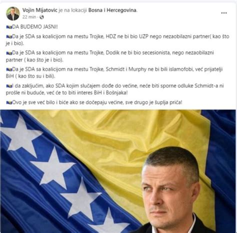 Mijatović: Da je SDA na mjestu Trojke, HDZ ne bi bio UZP, a Dodik ...