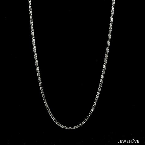 Jewelove™ Chains 26 inches 1.25mm Japanese Platinum Wheat Chain for ...