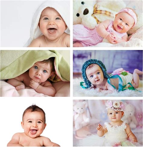 MANIAL Set of 6 Cute Baby Combo Posters - HD Smiling Baby Wall Poster ...