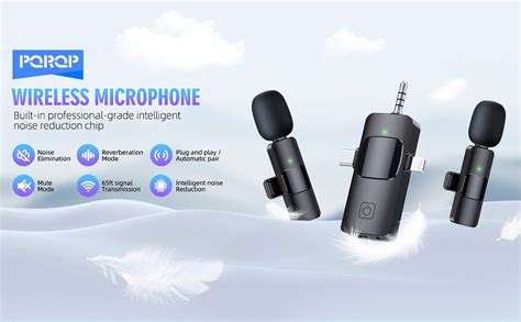 PQRQP 3 in 1 Wireless Collar Microphone for Youtubers, iPhone, iPad ...