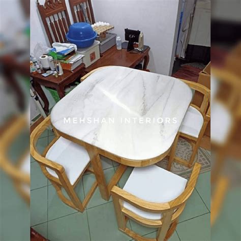 Wooden Space Saving Dining Table Set - Elegant & Functional - Mehshan ...