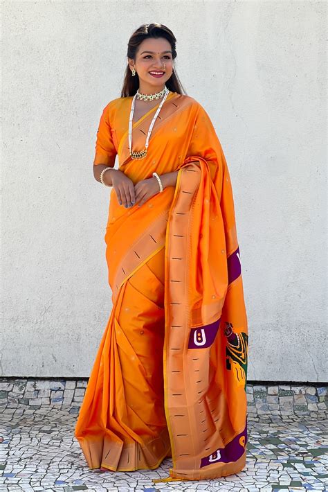 Buy Orange Sarees Online at Best Price | MySilkLove