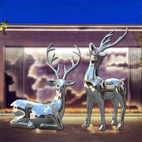 不锈钢动物鹿雕塑 -宏通雕塑