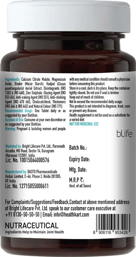 Buy HEALTHKART HK-VITALS CALCIUM SUPPLEMENT 60 TABLETS Online & Get ...