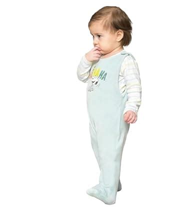 Buy Mi Arcus Peanuts Printed White & Sky Blue Sleepsuit with Booties ...