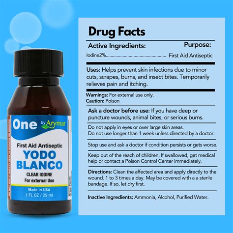 Arymar One Yodo Blanco Decolorized Iodine Antiseptic For Minor Cuts ...
