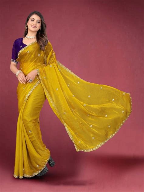 Crunchy 01 Jimmy Choo With Work Saree Collection