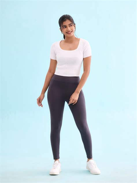 Dark Grey Cotton Stretch Yoga Legging – Go Colors India