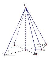 已知正四棱锥底面正方形的边长为4cm，高PO与斜高PE的夹角为，如图，求正四棱锥的表面积与体积-高中数学-n多题