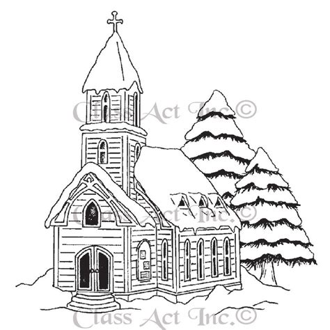 Class Act Cling Mounted Rubber Stamp, 4 by 5.75-Inch, Large Church ...