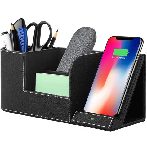 EasyAcc Wireless Charger with Desk Organizer Wireless Charging Station ...