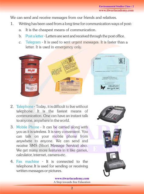 NCERT Solutions for Class 2 EVS Chapter 13 Means of Communication - Visit and Communication