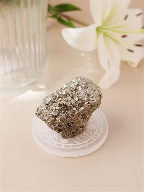 Pyrite Cluster & Selenite Plate – The Stardust Studio