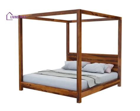 Sara Solid Sheesham Wood Poster Bed – LivIn Styles
