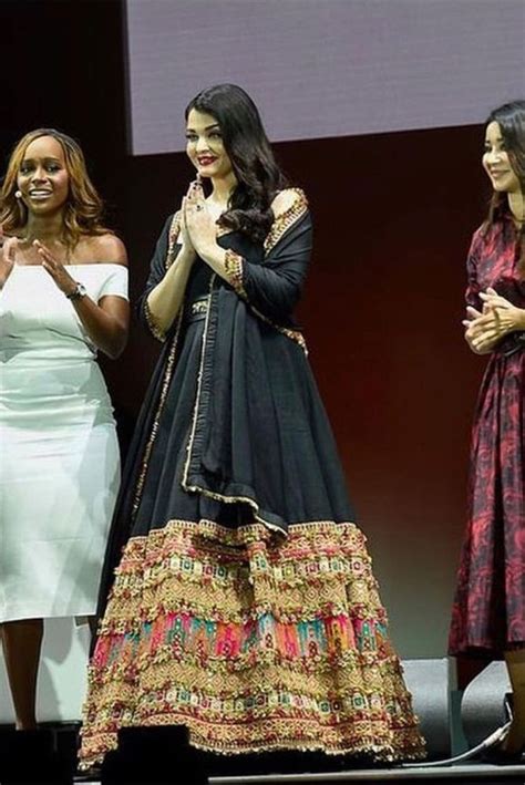 Aishwarya Rai Bachchan styled her black Sabyasachi gown with a belt ...