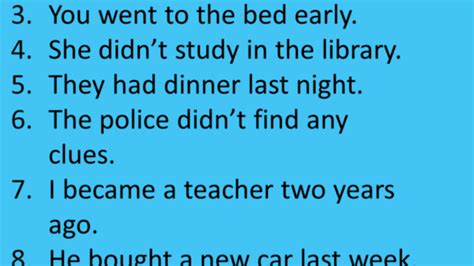 Image result for Past Simple Examples