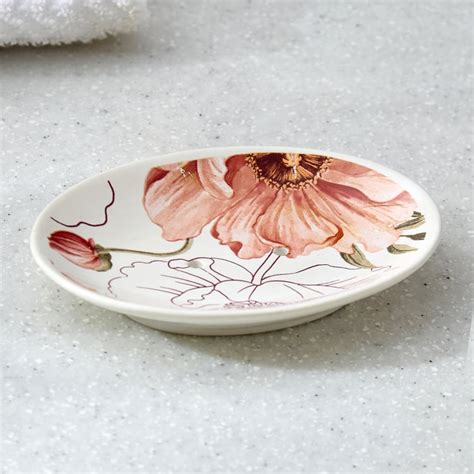 Buy Mekong Janett Ceramic Floral Print Soap Dish from Home Centre at ...