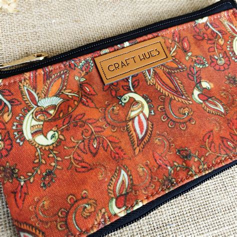 Dual-Zip Kalamkari Orange Peacock – Crafthues