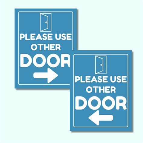 Please Use Other Door Sign Printable Emergency Exit Only Please Use