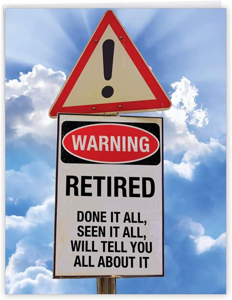 Buy NobleWorks, Retired Warning Sign - Big Funny Group Retirement Card ...