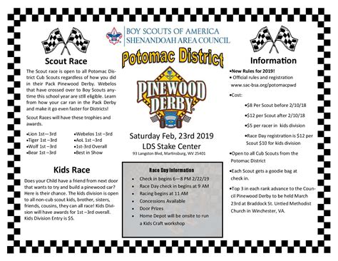 Official Bsa Pinewood Derby Rules Japeechen District Pinewood Derby