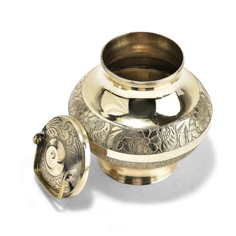 Pure Brass Gangajali Lota - Sacred Water Vessel for Worship & Rituals ...