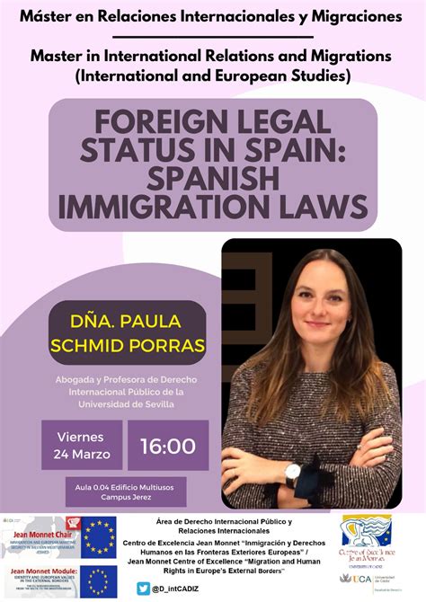 SEMINARIO “FOREIGN LEGAL STATUS IN SPAIN: SPANISH IMMIGRATION LAWS ...