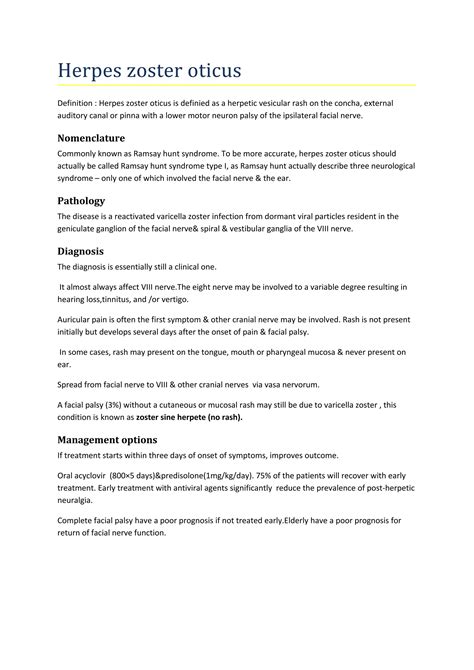 Herpes zoster oticus | DOC