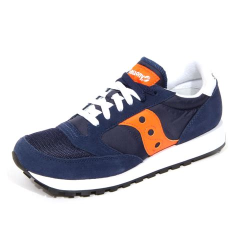 G3806 sneaker uomo SAUCONY JAZZ VINTAGE blue/orange suede/fabric shoes men