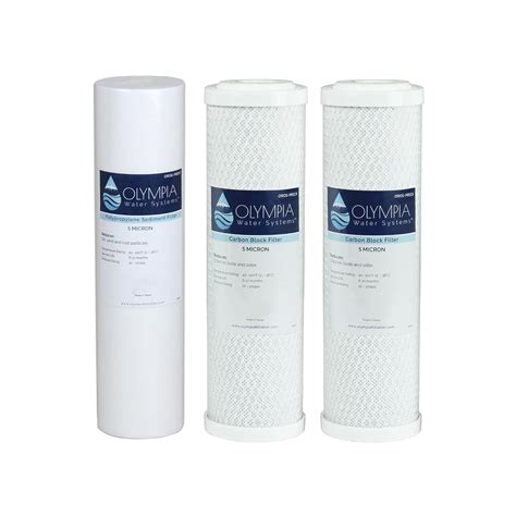Olympia Water Systems 5 Micron Filter Kit - Stages 1, 2 & 3, 10 ...