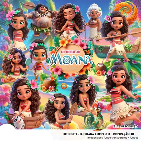 Kit Digital Moana 2 Imagens Png Transparente Disney - Ello Criativo