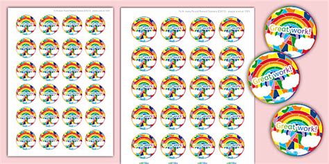 * NEW * Rainbow Great Work! Stickers (teacher made)