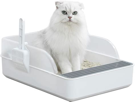 Buy DUOITA Open Top Non-Stick Cat Litter Box Pan with Litter Scoop ...