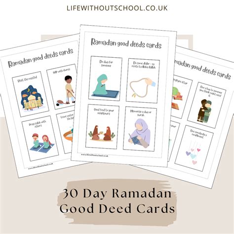 Ramadan Good Deeds Cards (30) - Life Without School