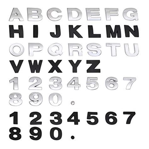 Buy Petsdelite® 2.5Cm 3D Metal DIY Letters Number Emblem Chrome ...