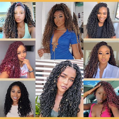 Buy 16inch Goddess Locs Crochet Hair 6packs Faux Locs Crochet Hair with ...