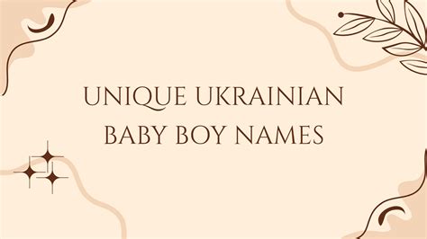 100 Unique Ukrainian Baby Boy Names