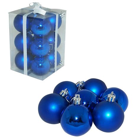 Novogodišnji ukrasi Kuglice 5 cm 12 kom plave 51-214000 | Volim svoj dom