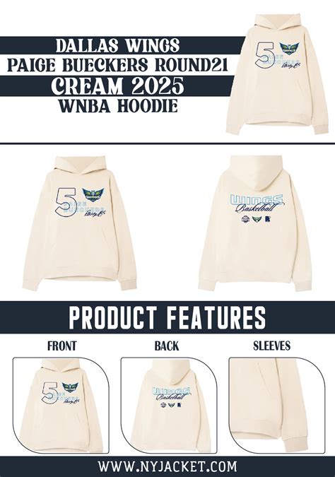 Dallas Wings Paige Bueckers Round21 Cream 2025 WNBA Hoodie