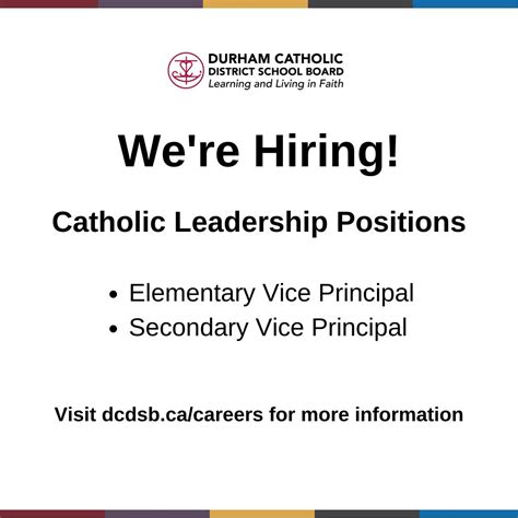 We're hiring Catholic Leadership positions! The Durham Catholic ...