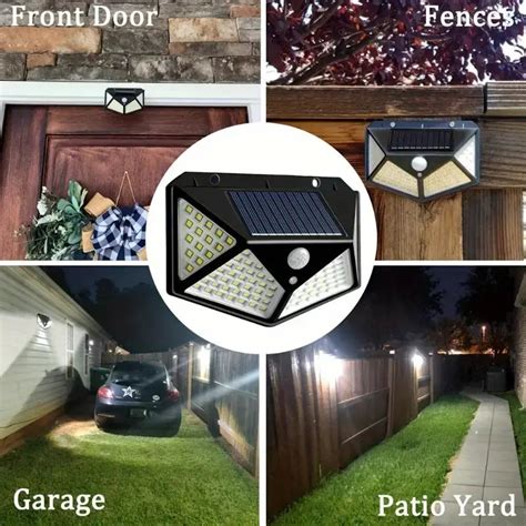 100 LED Solar-Powered Wall Lamp with Motion Sensor – High-Brightness L ...